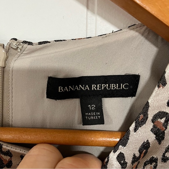 Banana Republic Metallic Leopard Print Dress Size 12 - Picture 6 of 12